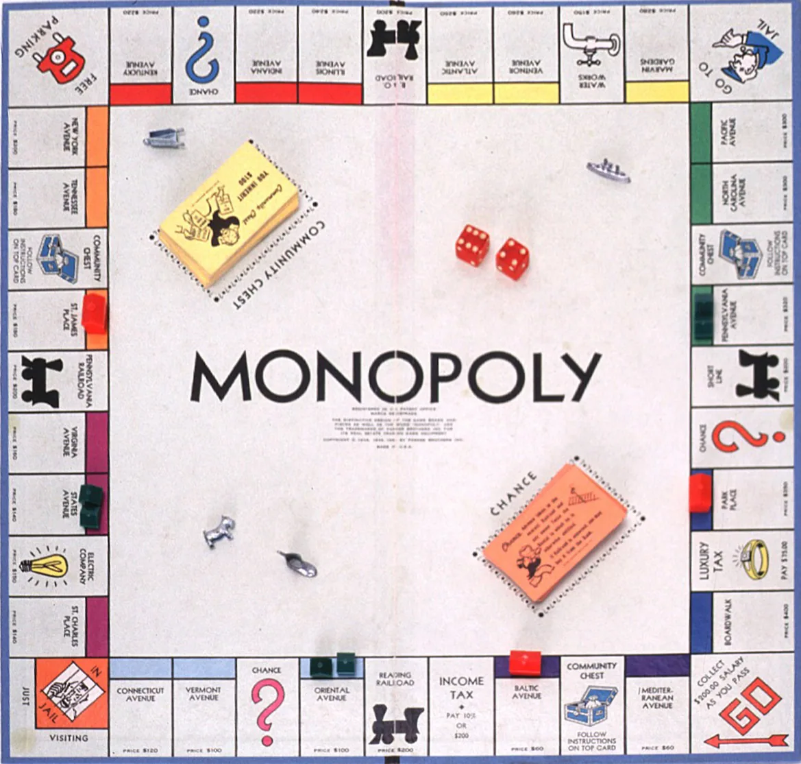 A Monopoly board