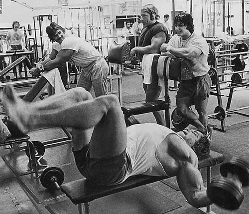 Arnold Schwarzenegger Chest Training Dumbbell Flyes