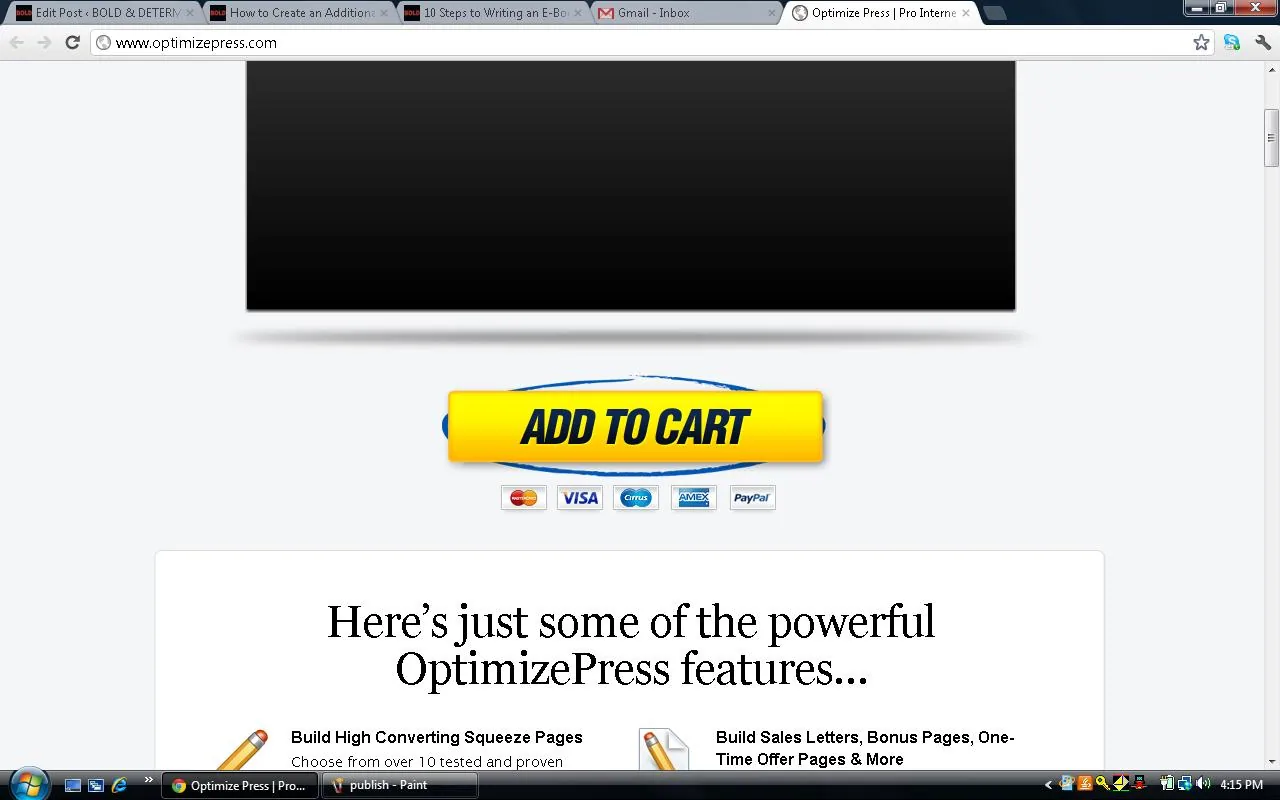 Screenshot of a sales page with an Add to Cart button