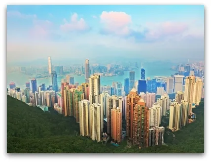 The Hong Kong skyline