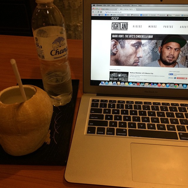 Hard at work deciding how much money to bet on Werdum