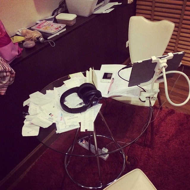 My little accountant's work station