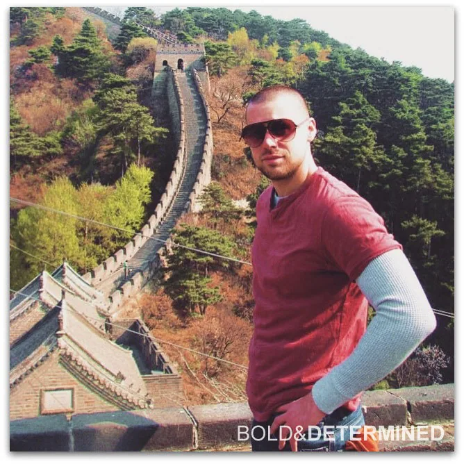 Victor Pride at the Great Wall of Chine, 2011.